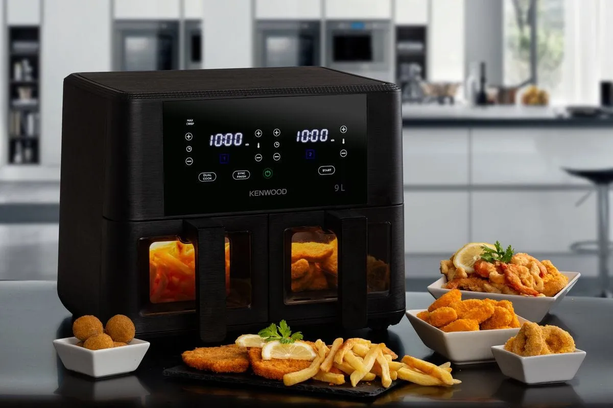 Kenwood 9L kHealthy Dual Basket Air Fryer with Window HFG95.000BK