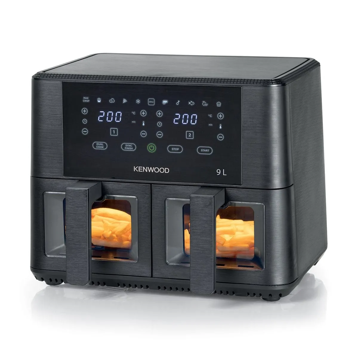 Kenwood 9L kHealthy Dual Basket Air Fryer with Window HFG95.000BK