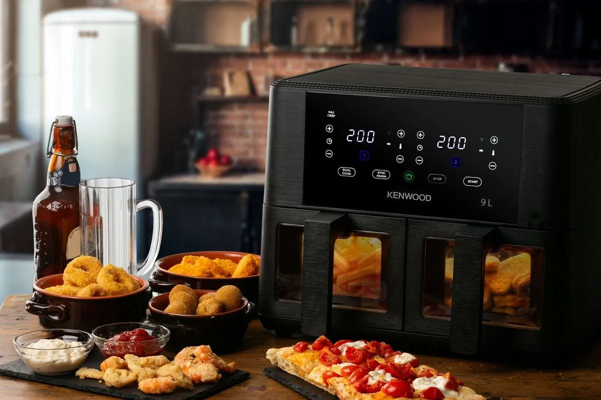 Kenwood 9L kHealthy Dual Basket Air Fryer with Window HFG95.000BK