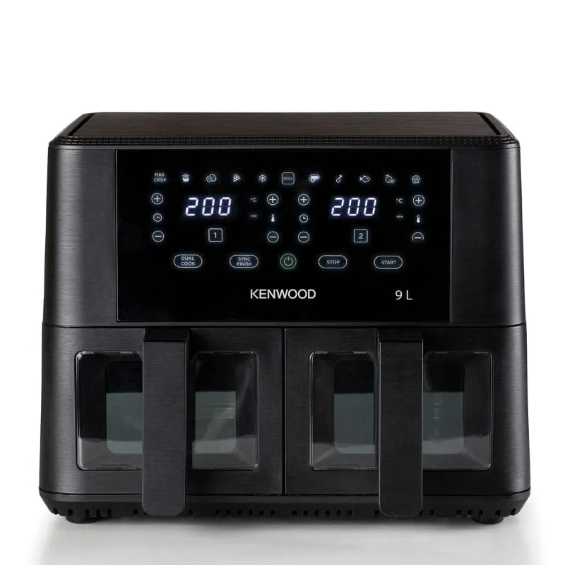 Kenwood 9L kHealthy Dual Basket Air Fryer with Window HFG95.000BK