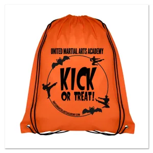 Kick or Treat Drawstring Nylon Tote Bags