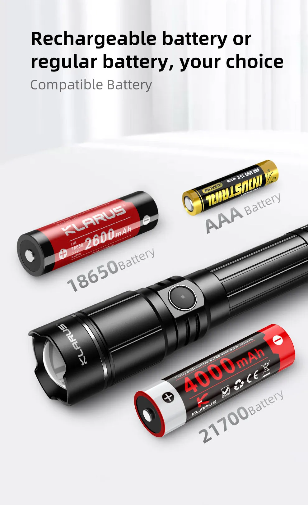 KLARUS A2 PRO 1450LM ADJUSTABLE TACTICAL FLASHLIGHT