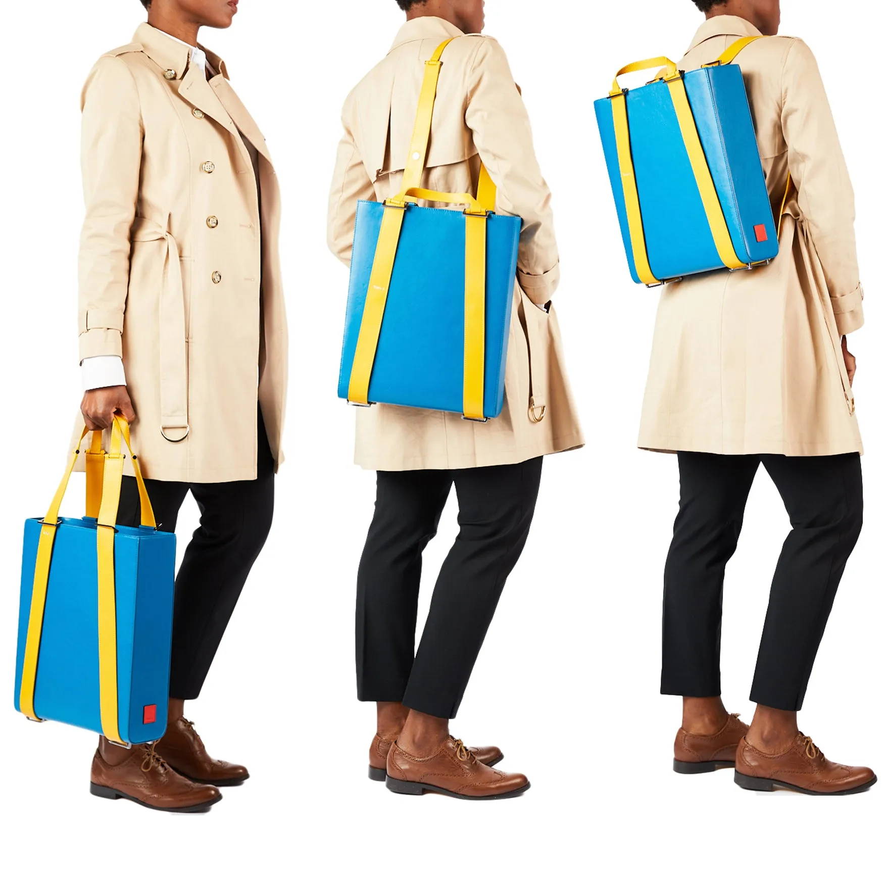 kora large convertible leather tote - golden sky