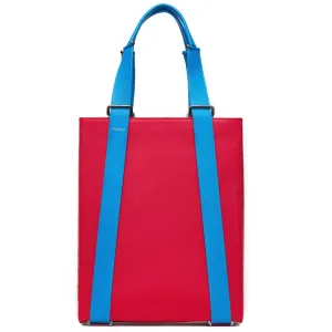 kora large convertible leather tote - sky red