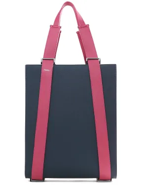 kora large convertible tote in aria leather - flirty denim
