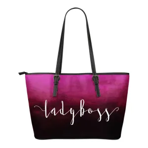 Lady Boss Hot Pink Ombre Zipper Vegan Leather Tote Bag