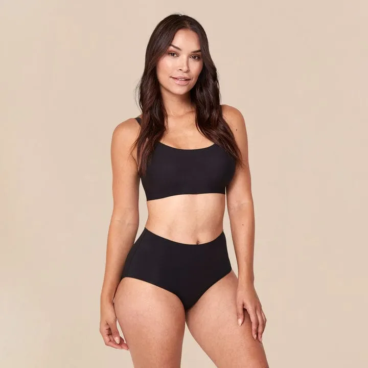 Leak Proof High Waist Brief - Black (Moderate)