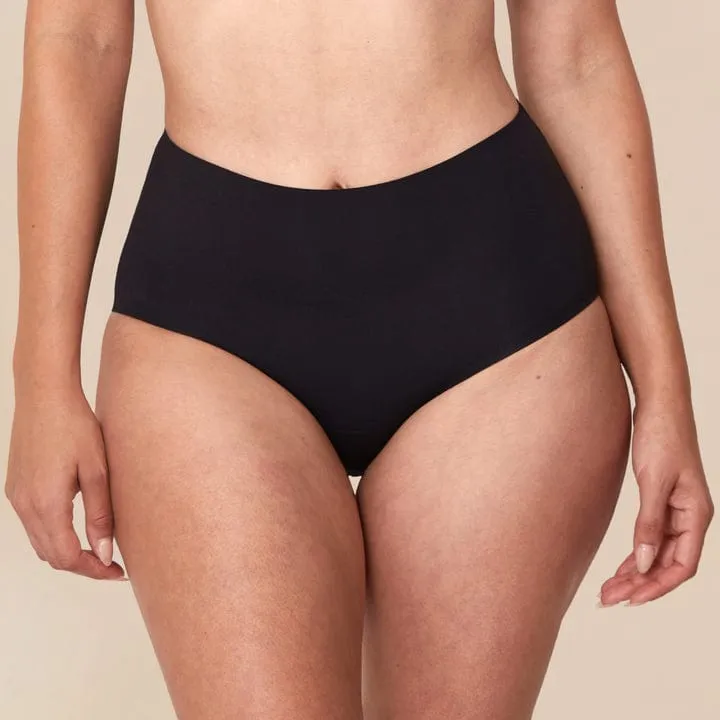 Leak Proof High Waist Brief - Black (Moderate)