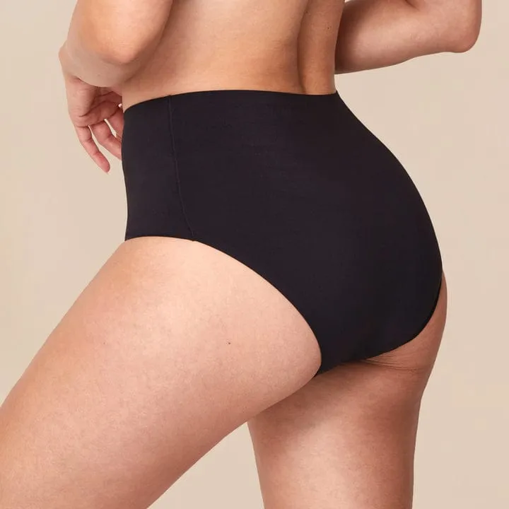 Leak Proof High Waist Brief - Black (Moderate)