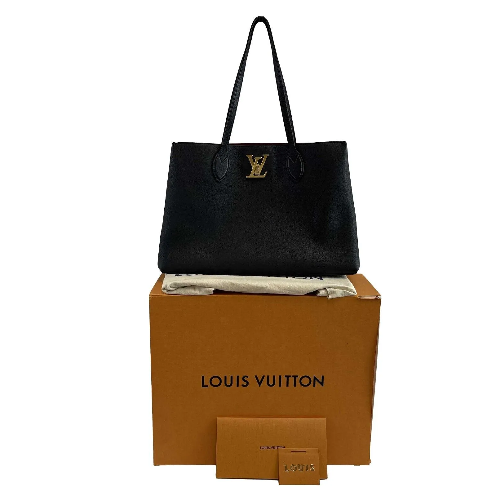 Louis Vuitton Excellent Black Lockme Go Shopper Tote Shoulder Bag / Tote