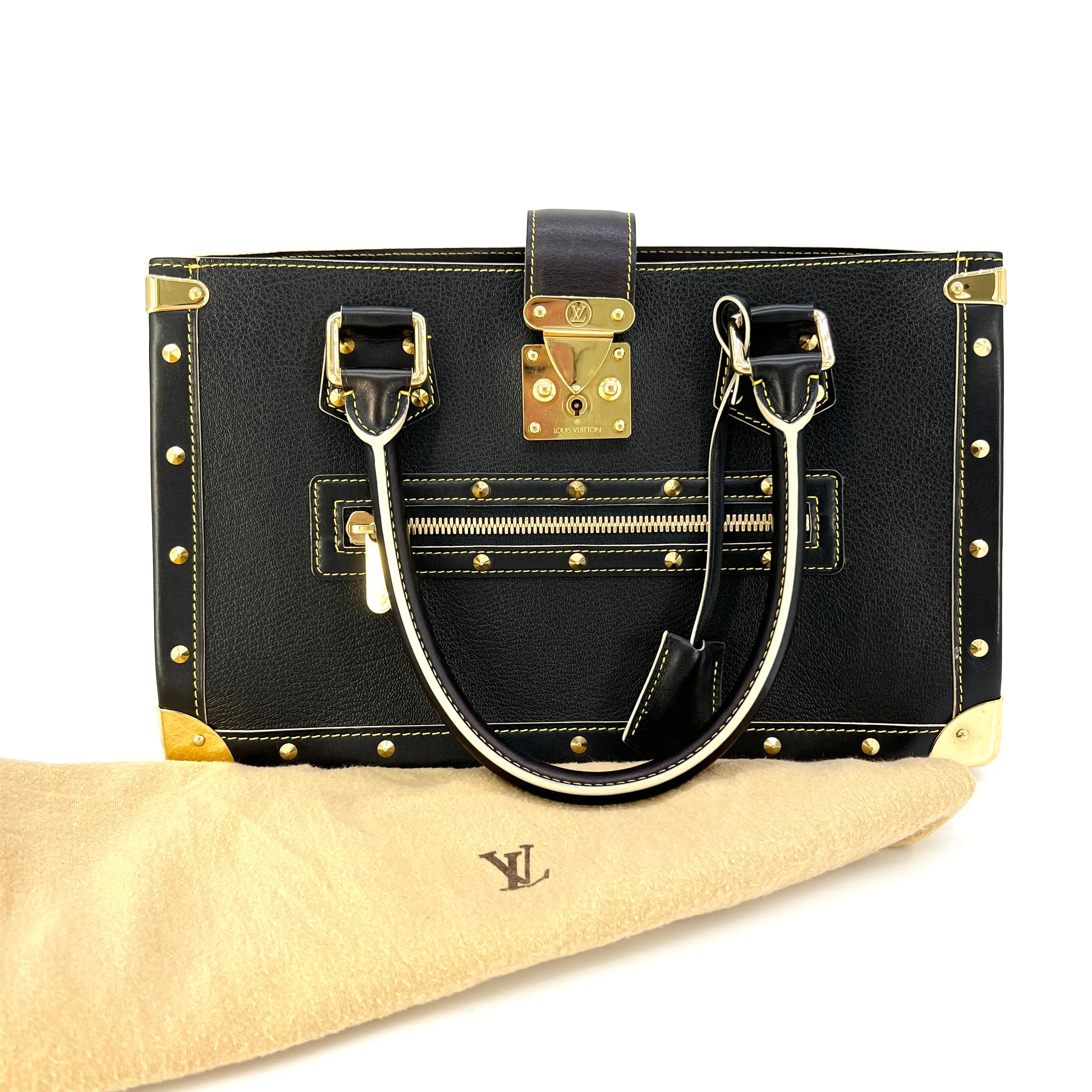 Louis Vuitton Suhali Le Fabuleux Handbag Leather Black [Guaranteed Authentic]