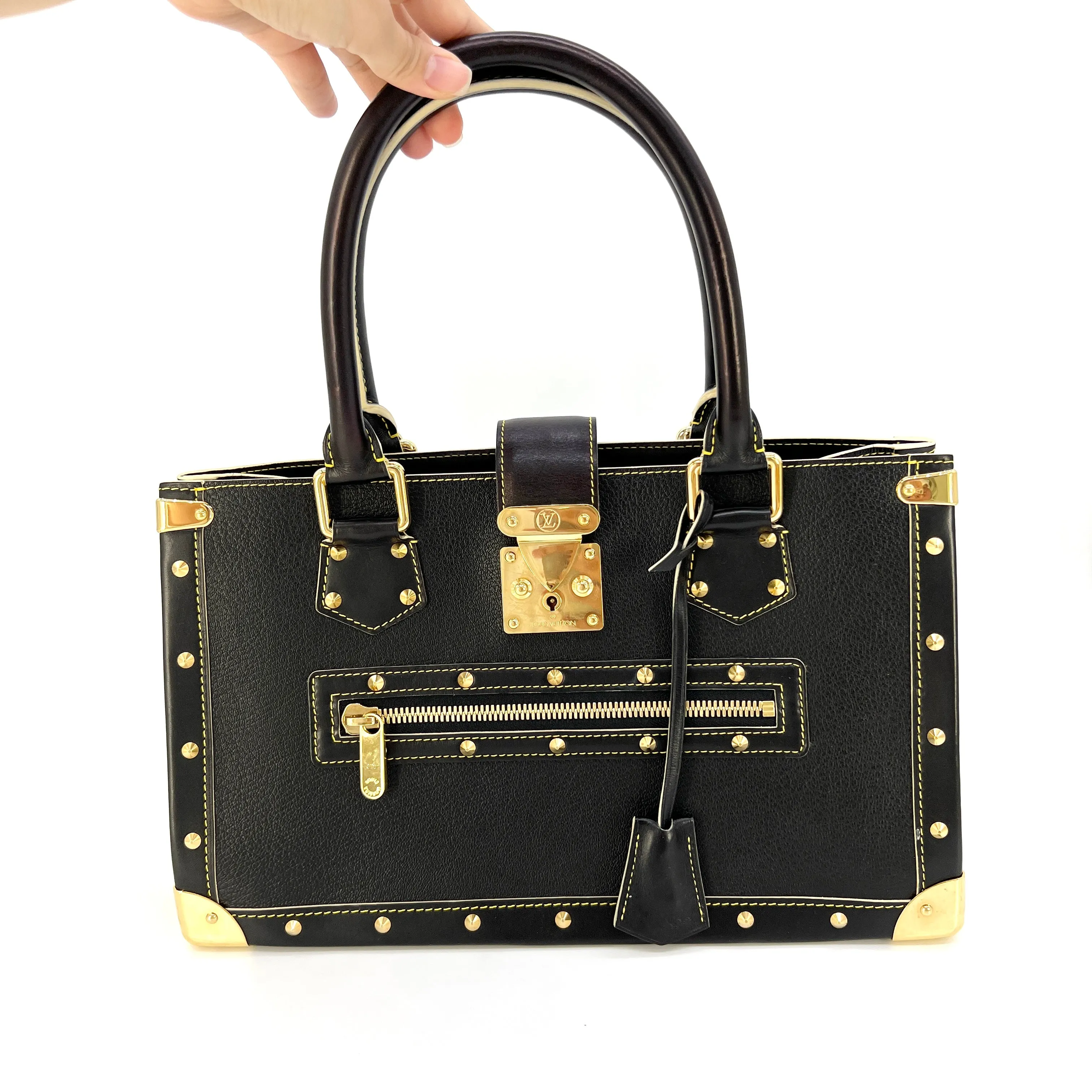 Louis Vuitton Suhali Le Fabuleux Handbag Leather Black [Guaranteed Authentic]