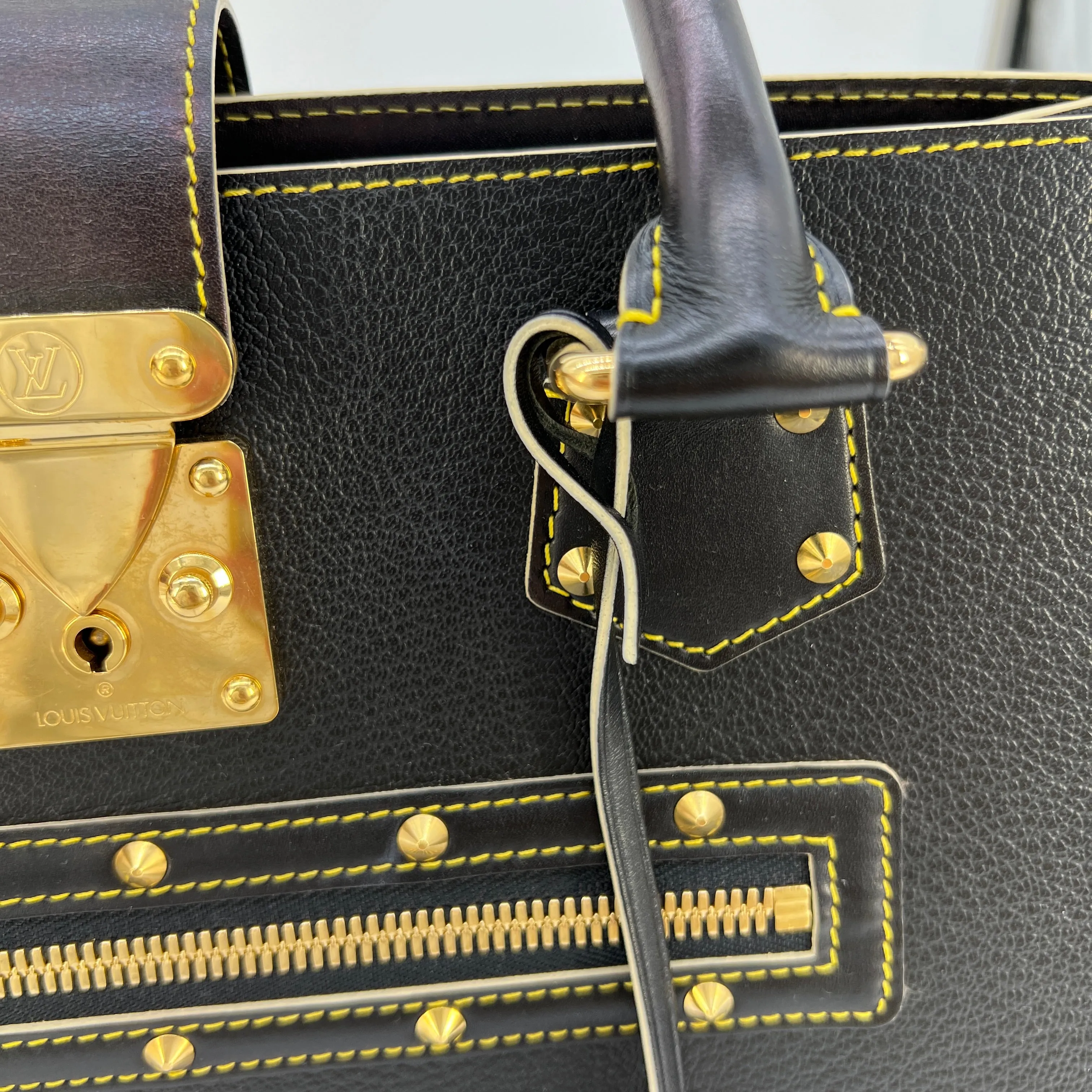 Louis Vuitton Suhali Le Fabuleux Handbag Leather Black [Guaranteed Authentic]