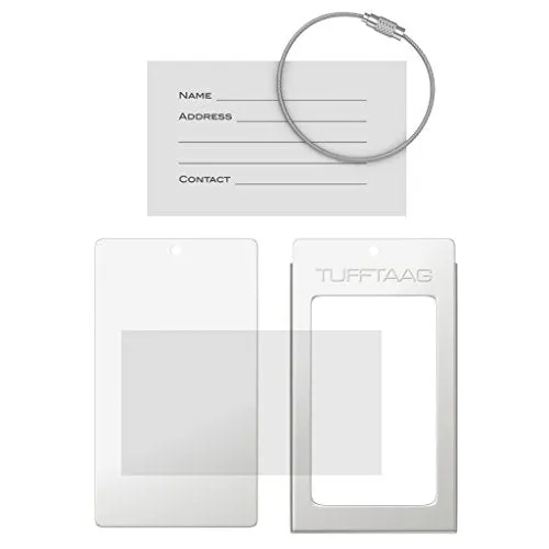 Luggage Tag Business Card Holder Tufftaag Single Travel Id Bag Tag - Silver