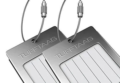 Luggage Tags Business Card Holder Tufftaag Pair Travel Id Bag Tag - Gunmetal