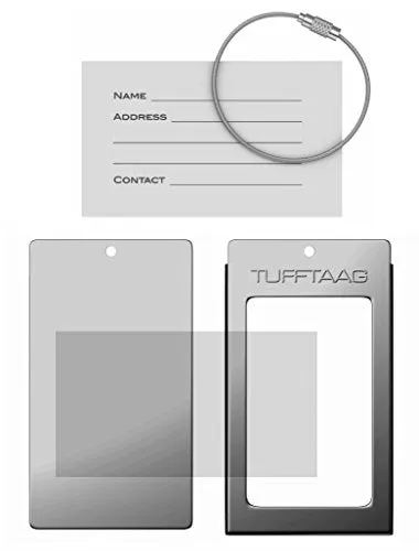 Luggage Tags Business Card Holder Tufftaag Pair Travel Id Bag Tag - Gunmetal