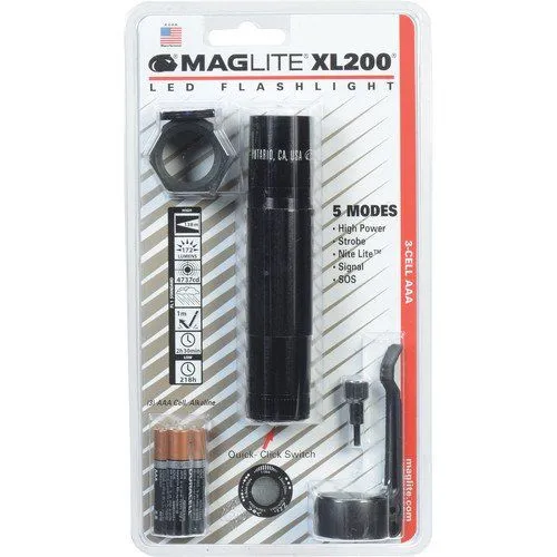 Maglite XL200 3 Cell AAA LED Flashlight Black
