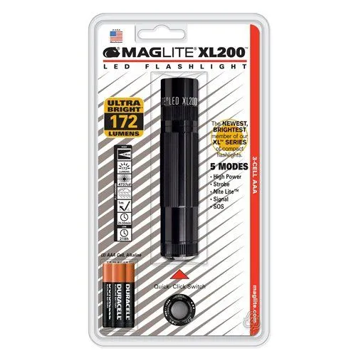 Maglite XL200 3 Cell AAA LED Flashlight Black