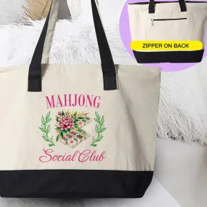 Mahjong Social Club - Mah Jong Canvas Tote Bag