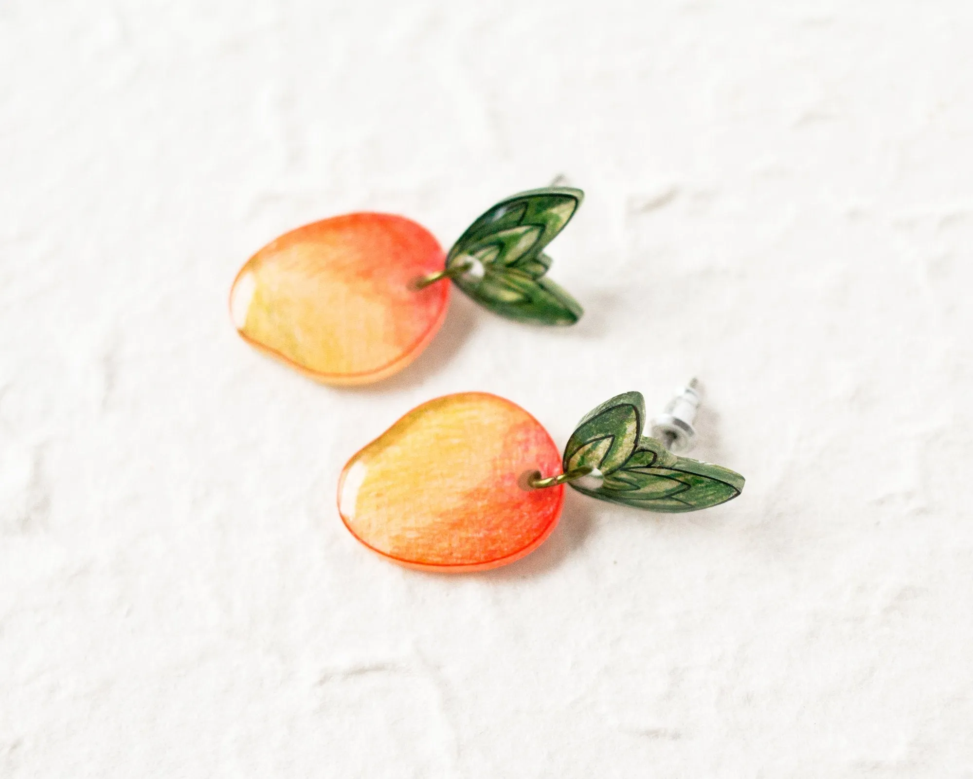 Mango Fruit Drop Earrings