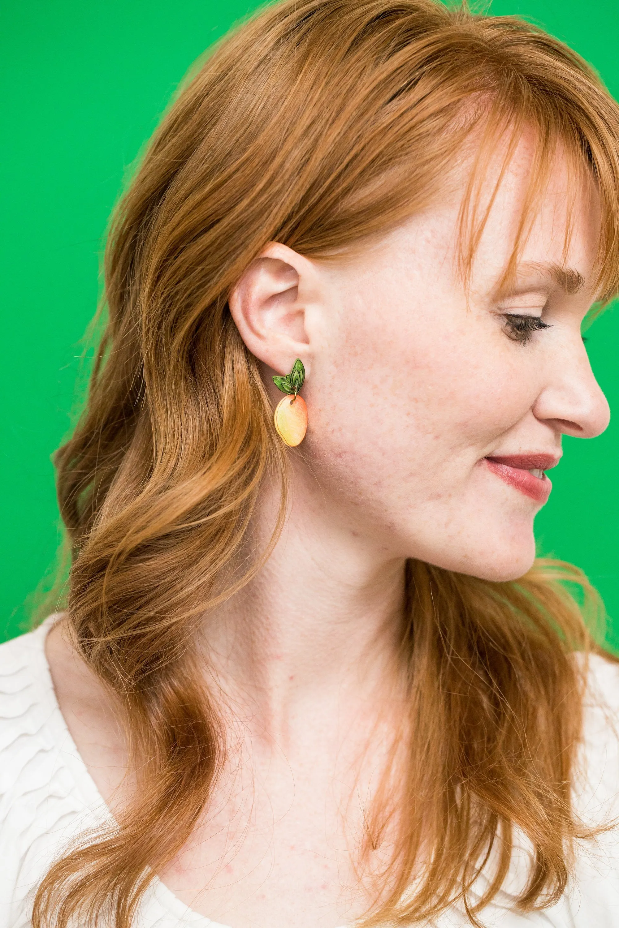 Mango Fruit Drop Earrings