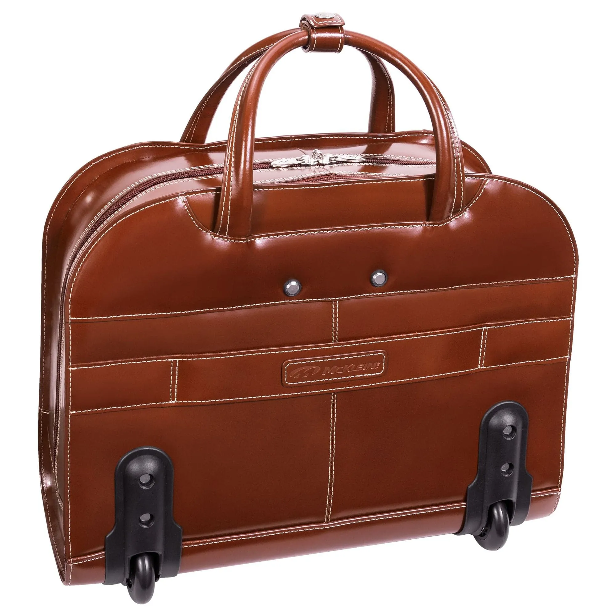 McKlein USA Davis 15" Leather Wheeled Laptop Briefcase