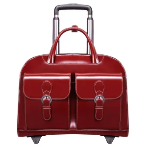 McKlein USA Davis 15" Leather Wheeled Laptop Briefcase