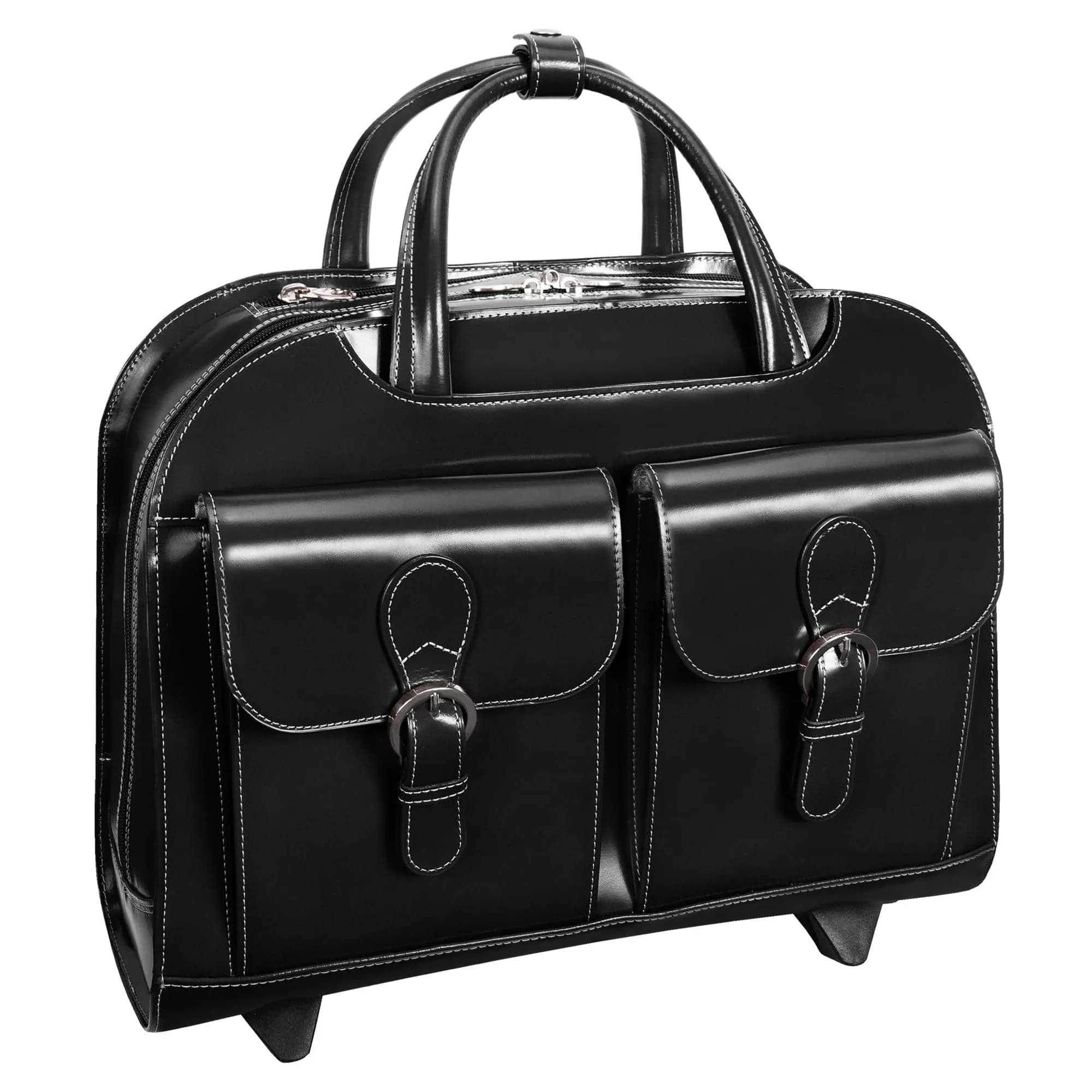 McKlein USA Davis 15" Leather Wheeled Laptop Briefcase