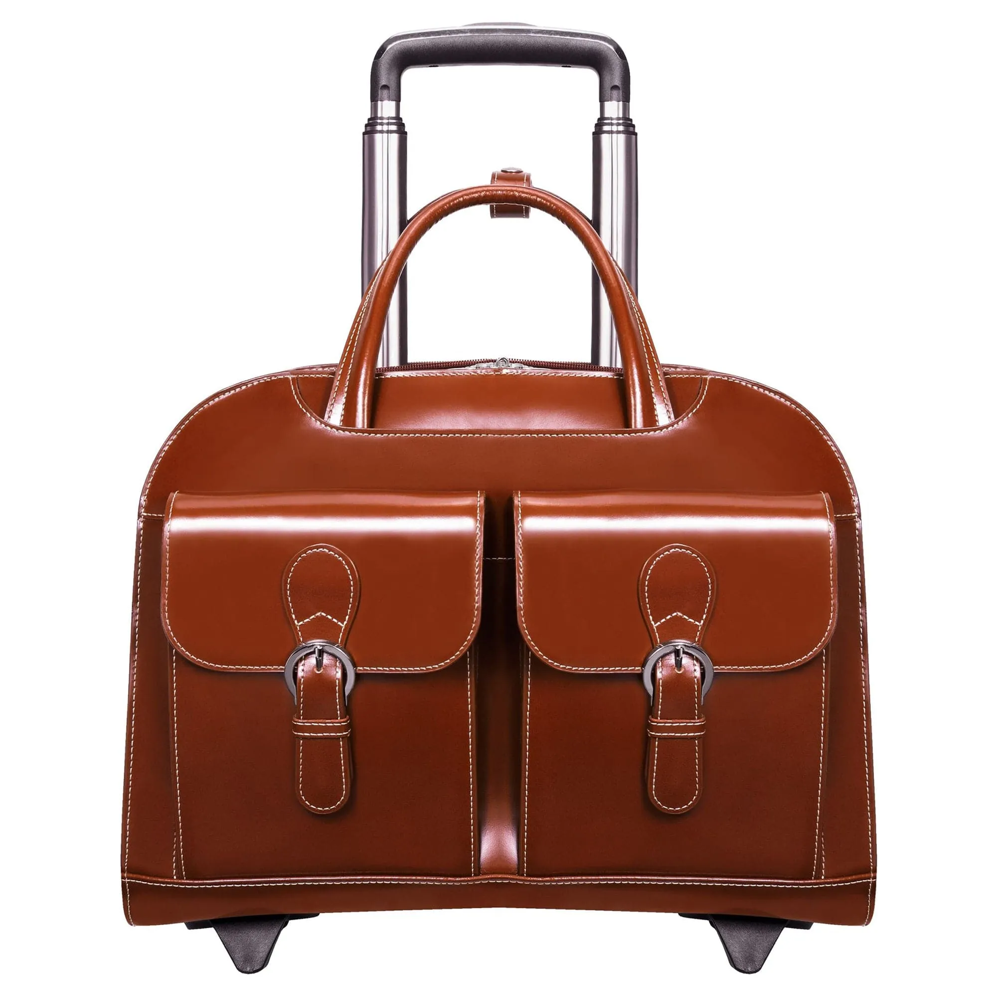McKlein USA Davis 15" Leather Wheeled Laptop Briefcase