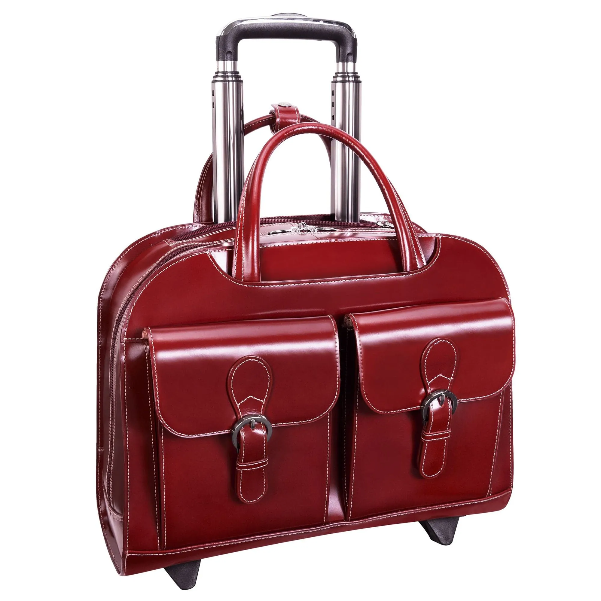 McKlein USA Davis 15" Leather Wheeled Laptop Briefcase