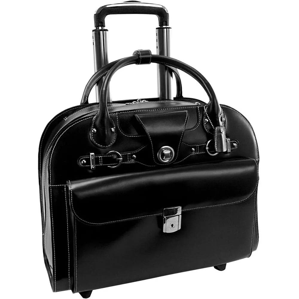 McKlein USA Edgebrook 15" Leather Wheeled Laptop Briefcase