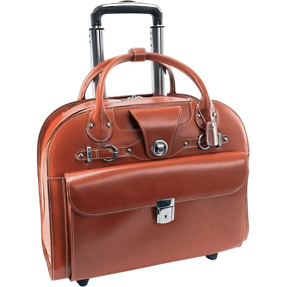 McKlein USA Edgebrook 15" Leather Wheeled Laptop Briefcase