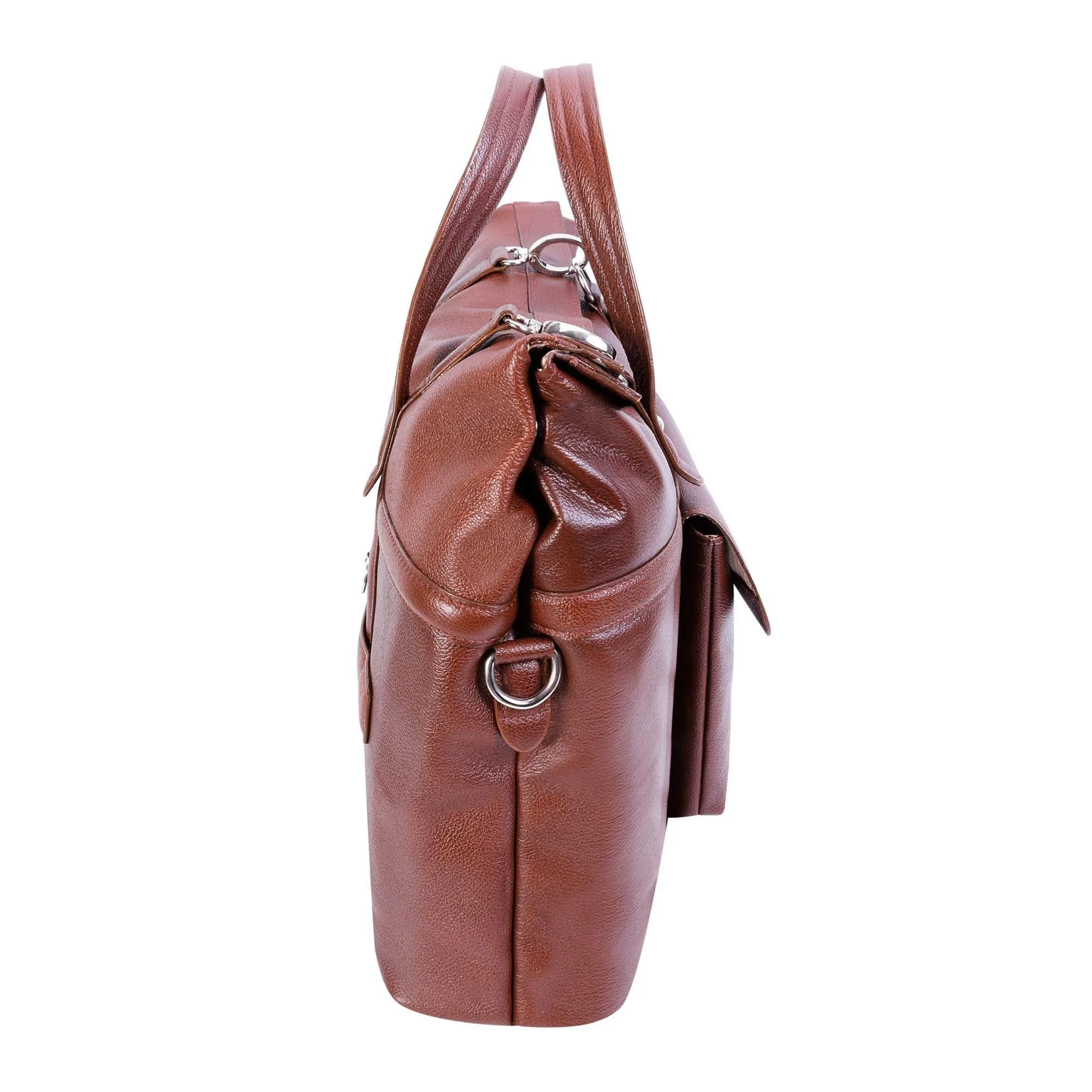 McKlein USA Edgefield 17" Leather Roll Top Laptop Briefcase