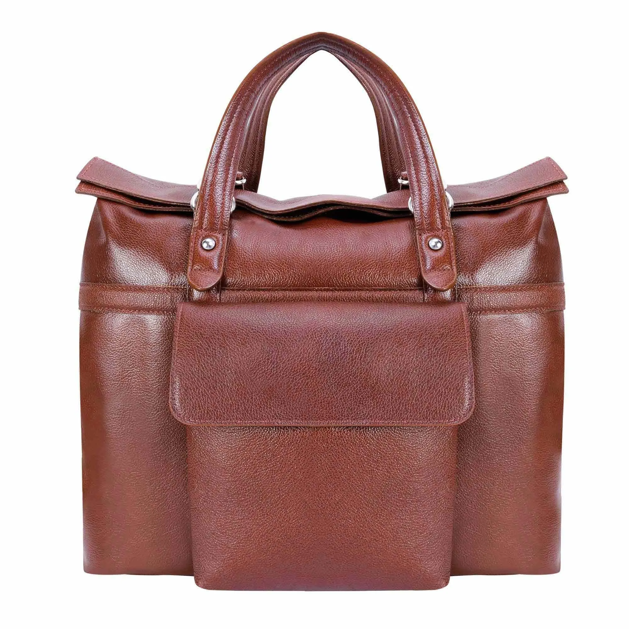 McKlein USA Edgefield 17" Leather Roll Top Laptop Briefcase