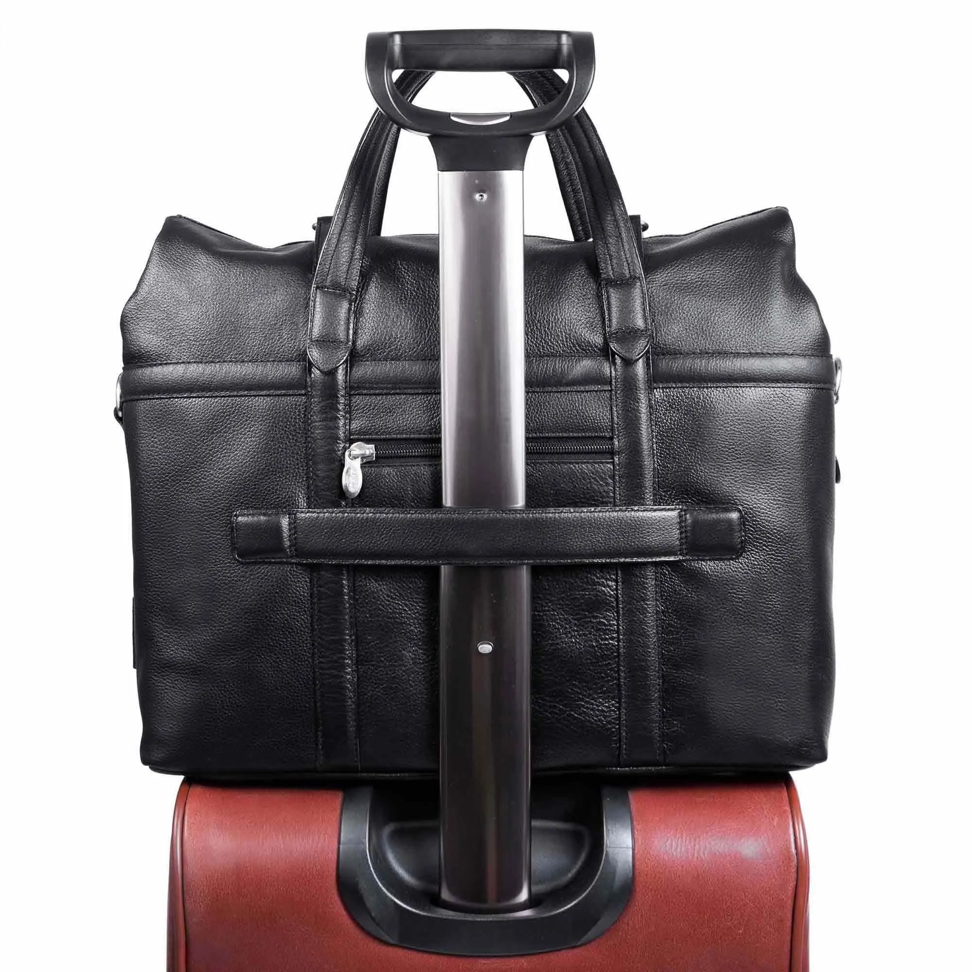 McKlein USA Edgefield 17" Leather Roll Top Laptop Briefcase