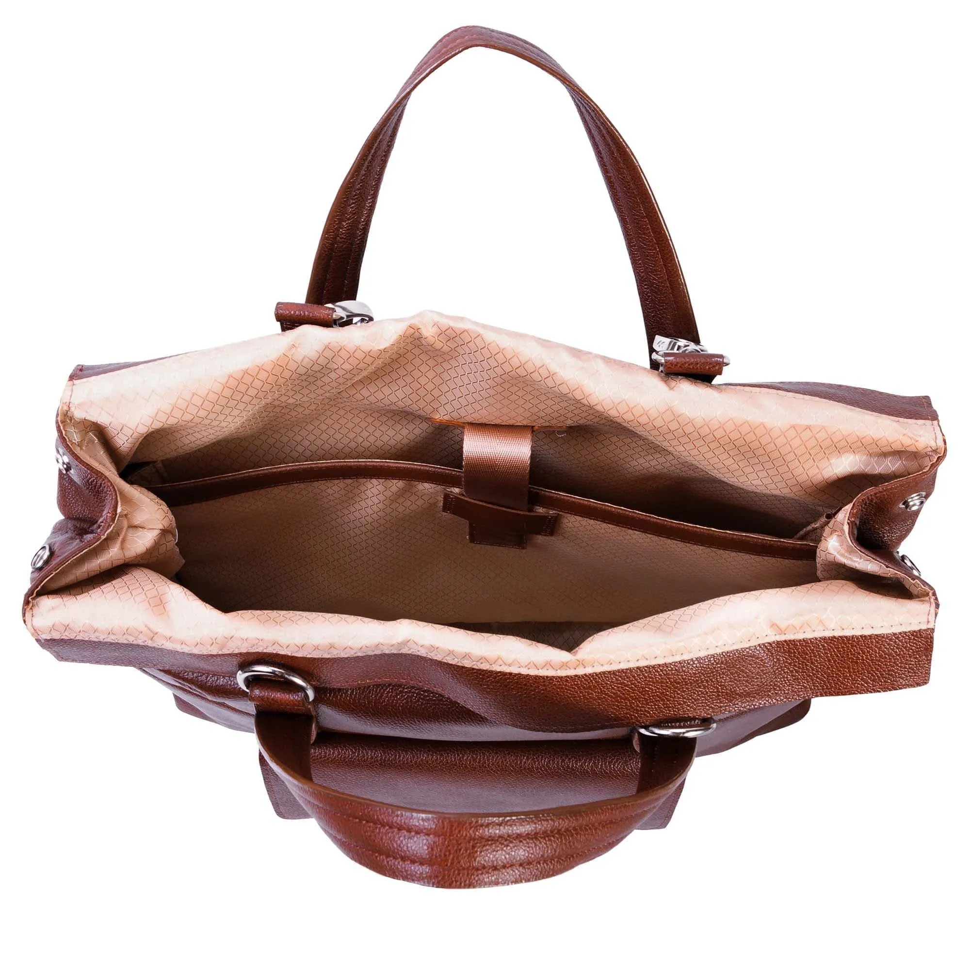 McKlein USA Edgefield 17" Leather Roll Top Laptop Briefcase