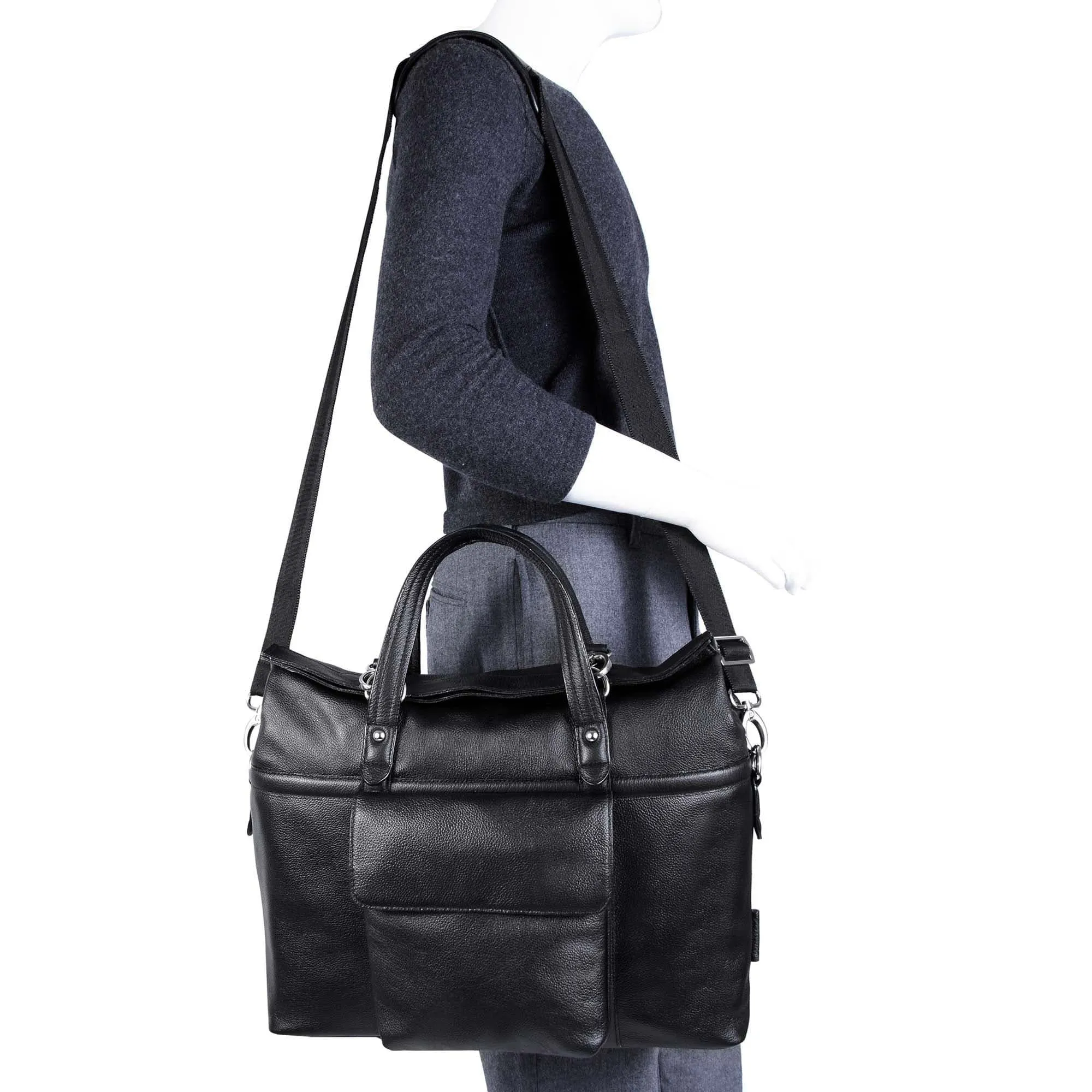 McKlein USA Edgefield 17" Leather Roll Top Laptop Briefcase