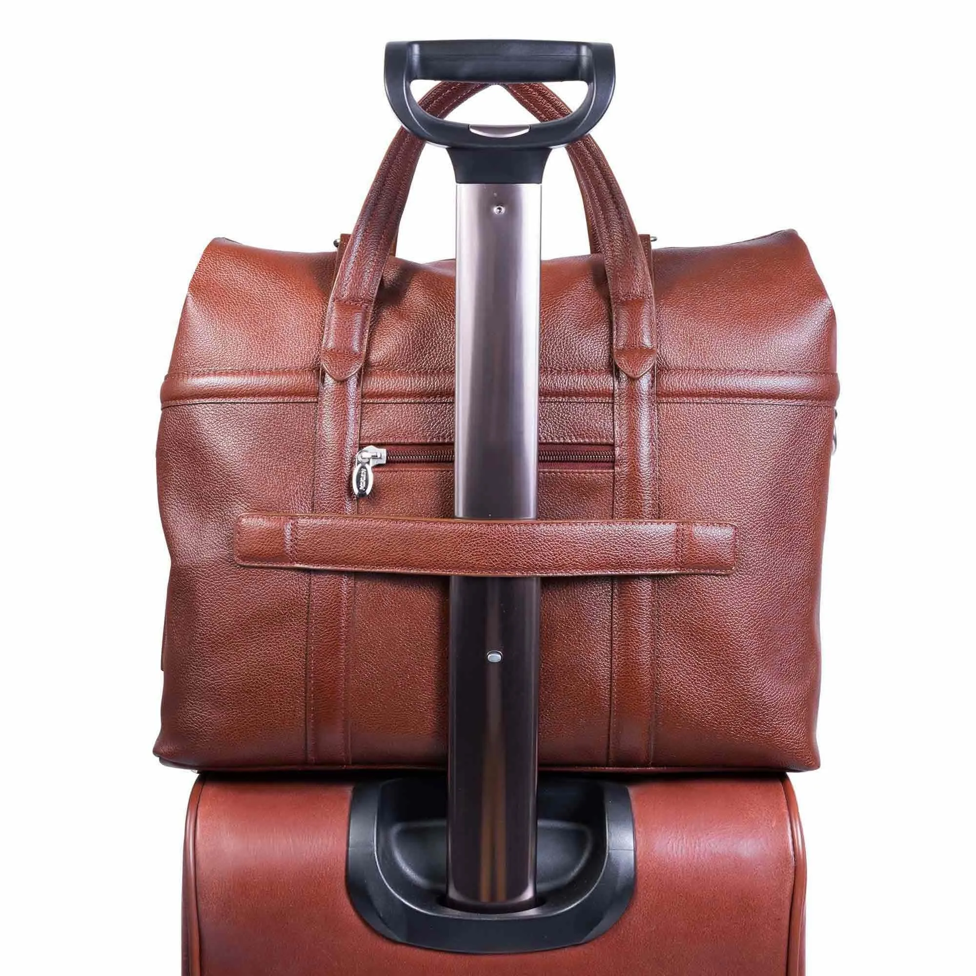 McKlein USA Edgefield 17" Leather Roll Top Laptop Briefcase
