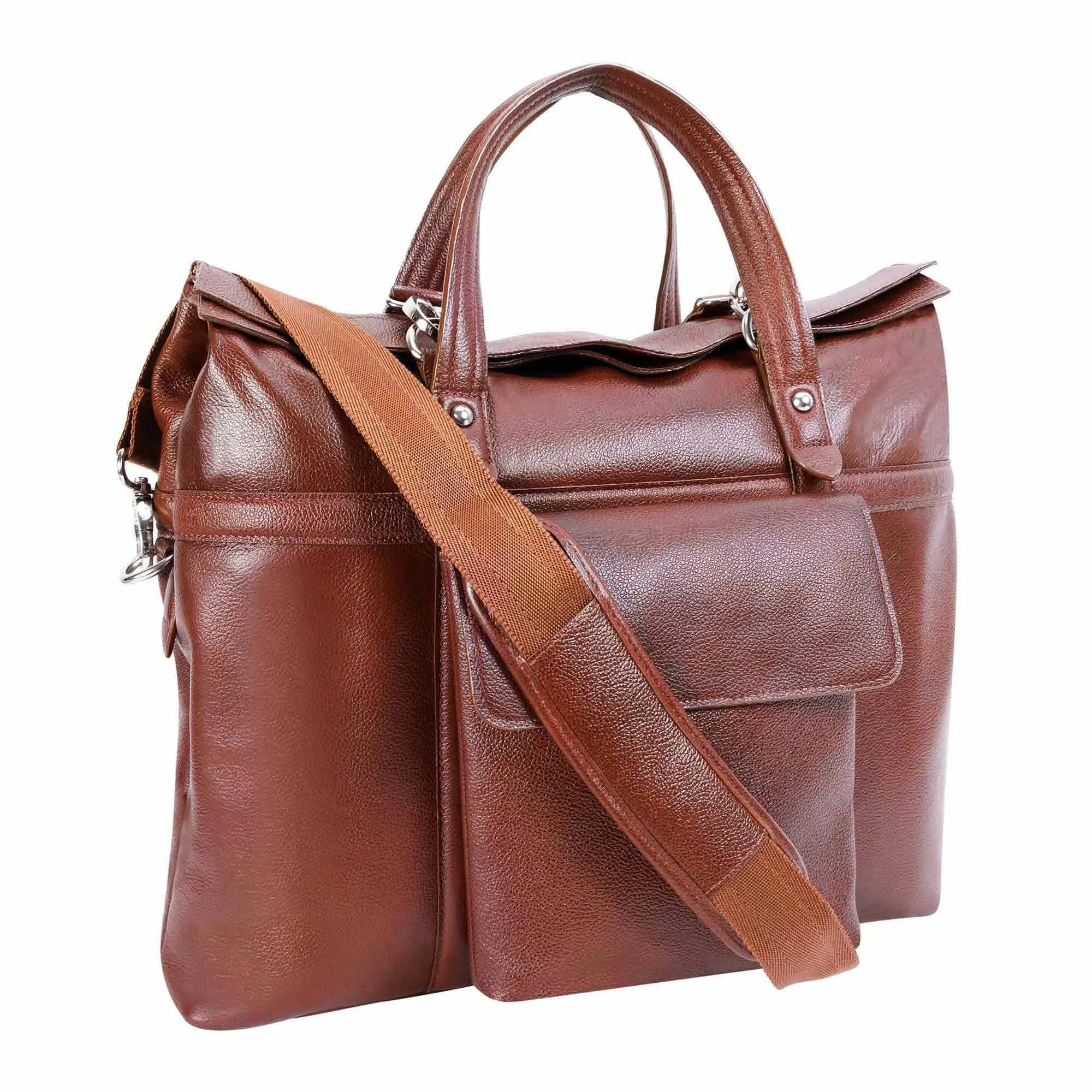 McKlein USA Edgefield 17" Leather Roll Top Laptop Briefcase