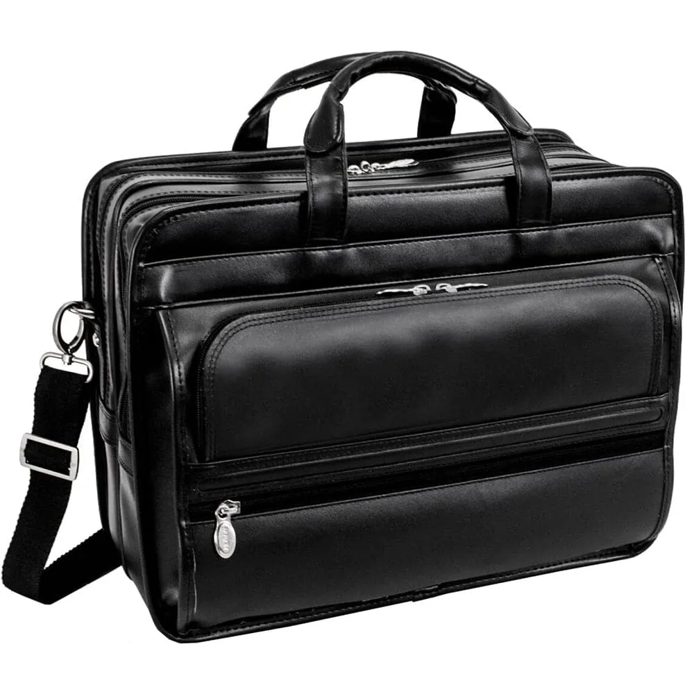 McKlein USA Elston 15" Leather Double Compartment Laptop Briefcase