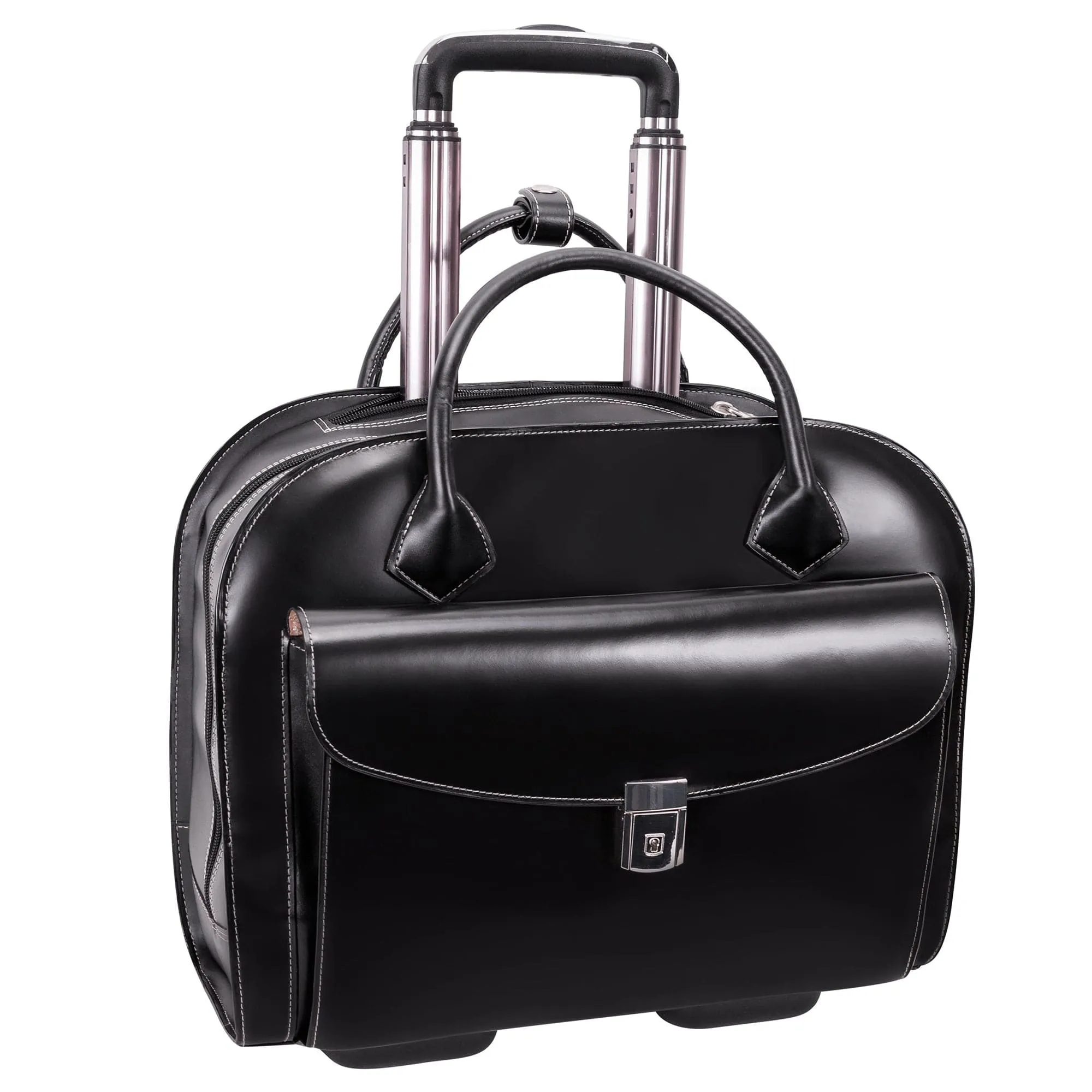 McKlein USA Granville 15" Leather Wheeled Laptop Briefcase