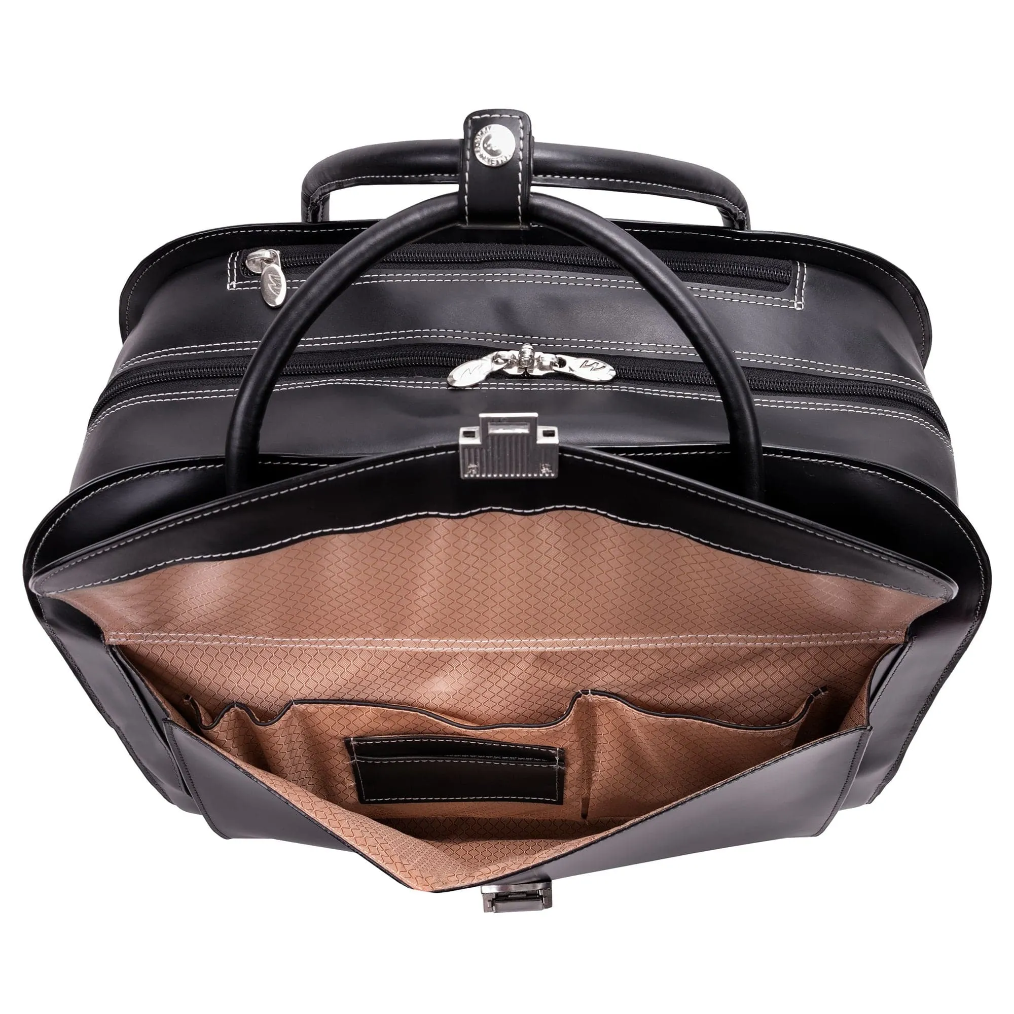 McKlein USA Granville 15" Leather Wheeled Laptop Briefcase