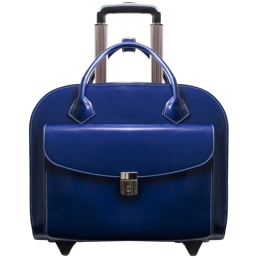 McKlein USA Granville 15" Leather Wheeled Laptop Briefcase