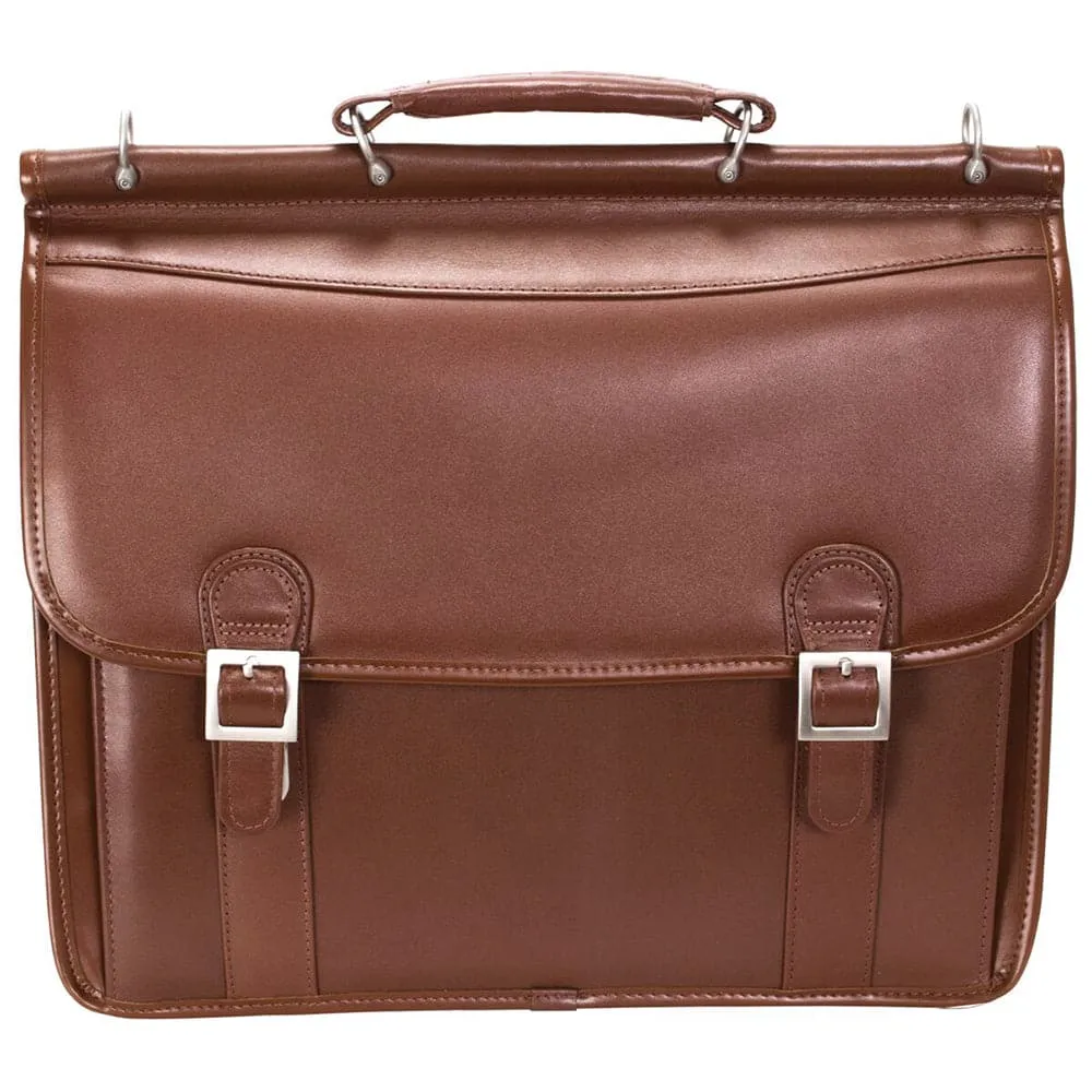 McKlein USA Halsted 15" Leather Double Compartment Laptop Briefcase