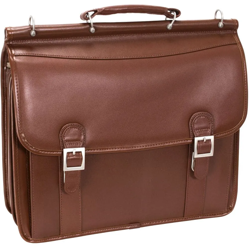 McKlein USA Halsted 15" Leather Double Compartment Laptop Briefcase