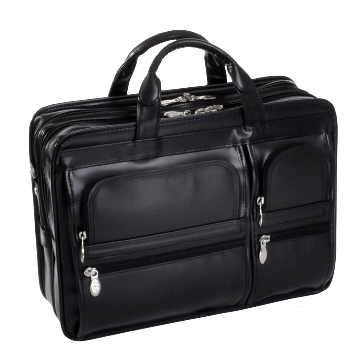 McKlein USA Hubbard 15" Leather Double Compartment Laptop Briefcase