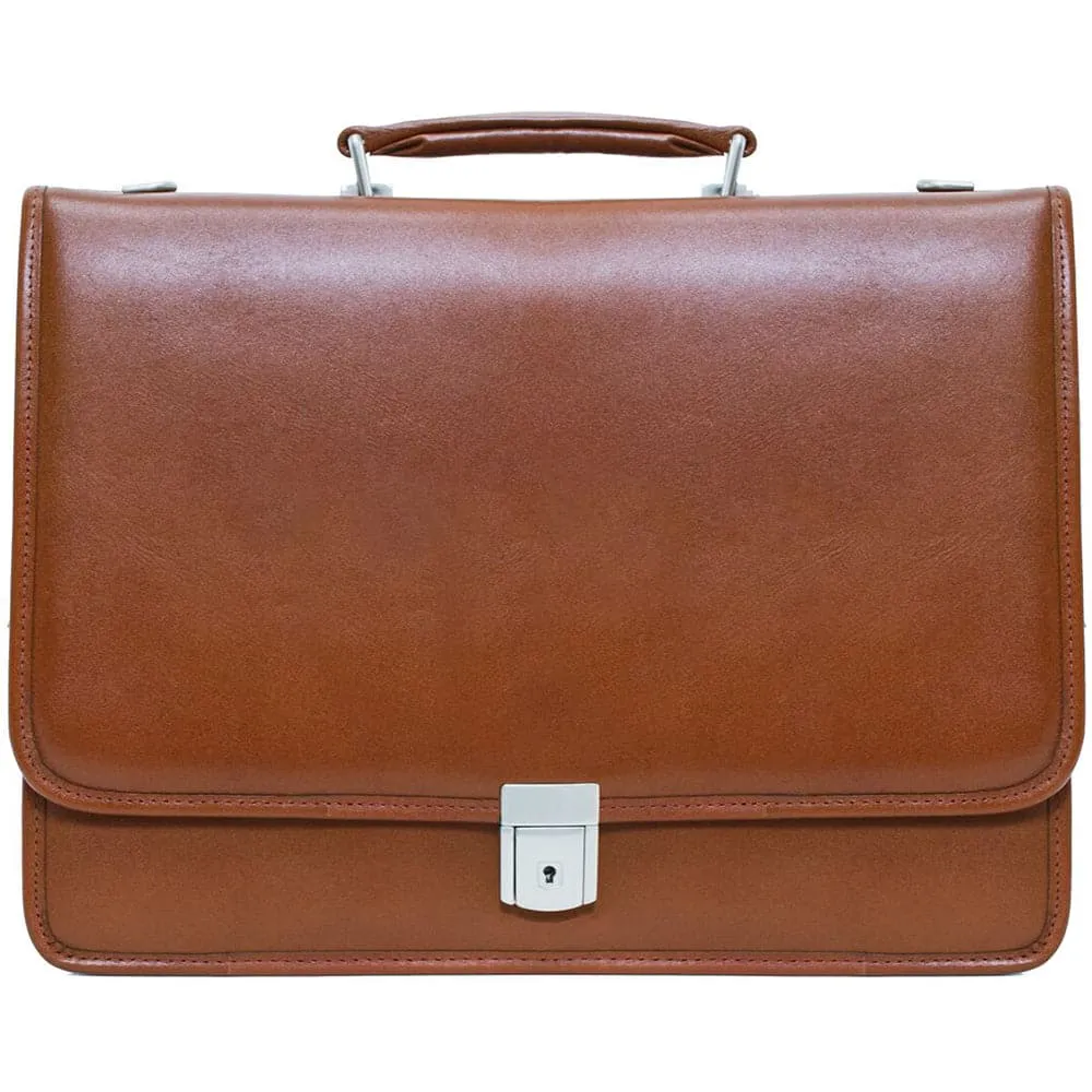 McKlein USA Lexington 15" Leather Flapover Double Compartment Briefcase