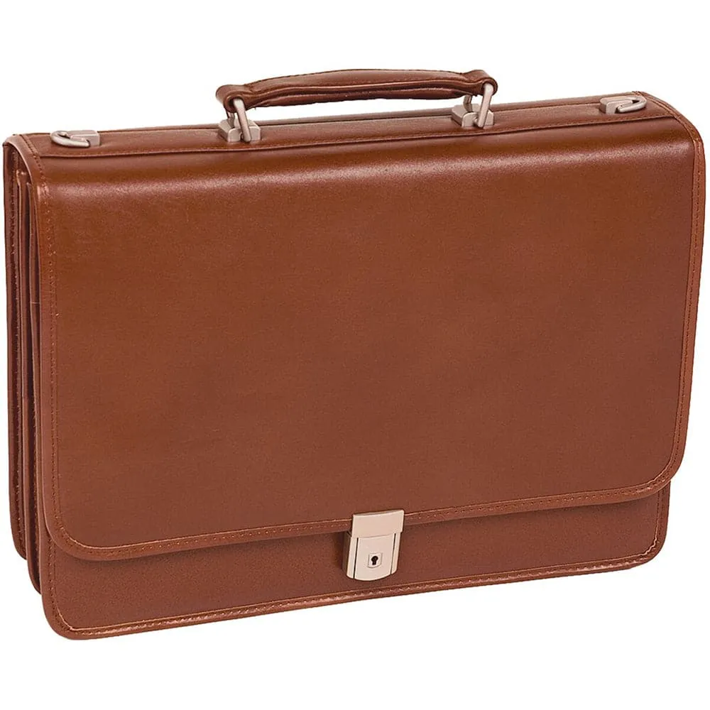 McKlein USA Lexington 15" Leather Flapover Double Compartment Briefcase