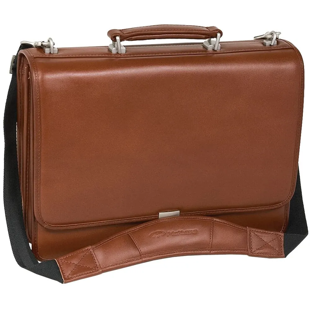 McKlein USA Lexington 15" Leather Flapover Double Compartment Briefcase