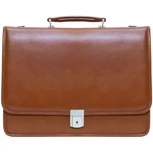 McKlein USA Lexington 15" Leather Flapover Double Compartment Briefcase